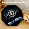 8 Rib Auto Folding Umbrella Manchester City Print Custom Name Text Portable Rain Gear