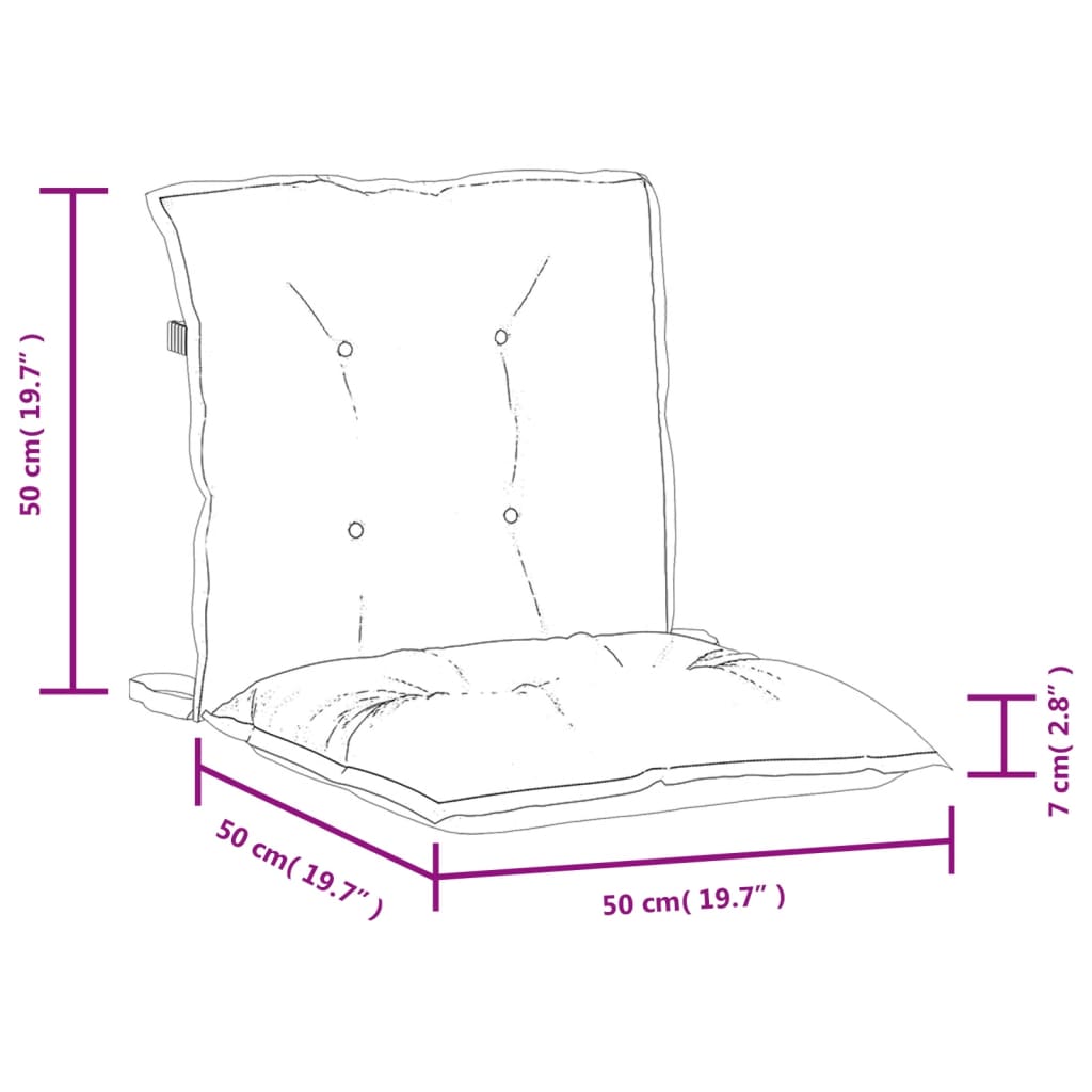 Low Back Chair Cushions 2 Pcs Light Grey Melange 100 X 50 X 7 Cm Fabric