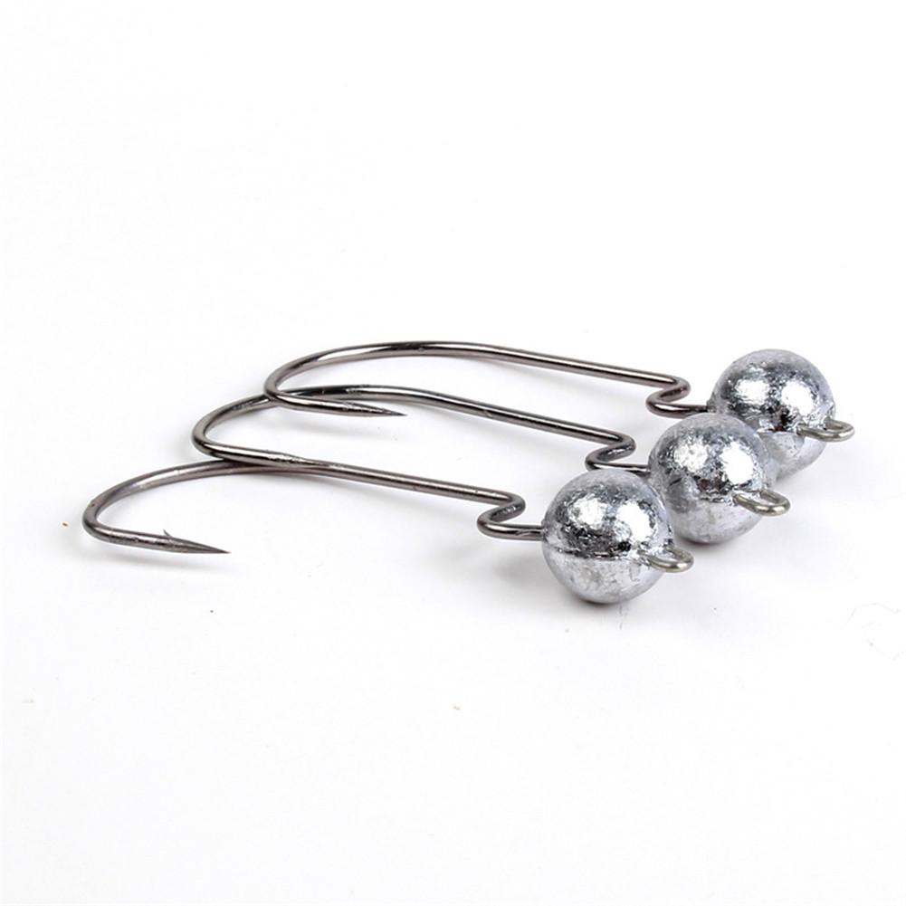 25pcs Jig Head Fishing Hook Wide Crank Offset Fishhook For Soft Worm Lure Barbed Carp Fishing Hooks