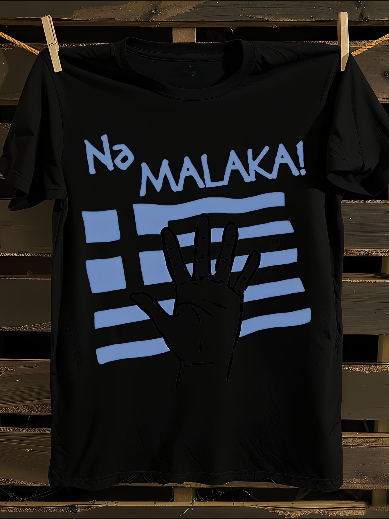 Funny Greek Flag No Malaka Slogan T-shirt L