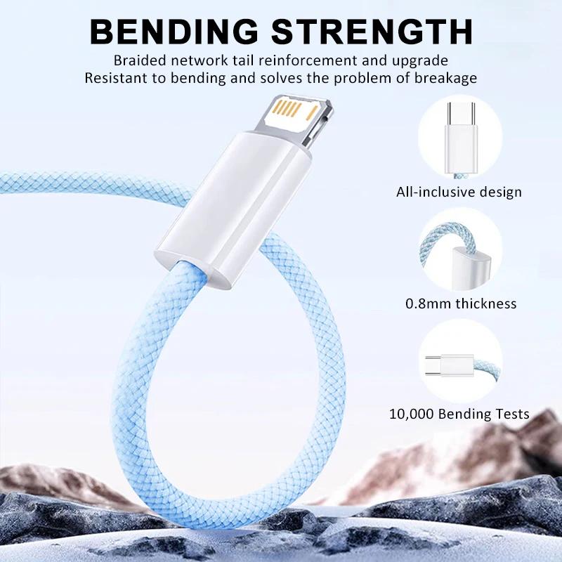 20W Braided Fast Charging Cable For Apple iPhone 14 13 12 11 Pro Max USB C Cable For 13 12 Mini 14 Plus Accessories Charger Wire