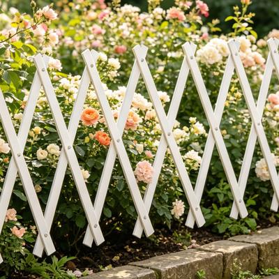 Expandable Garden Trellis 70 X 12 Inch Plastic Lattice Fence Wall Panel for Climbing Plants Vine Ivy Rose Cucumbers Clematis Outdoor Garden Yard