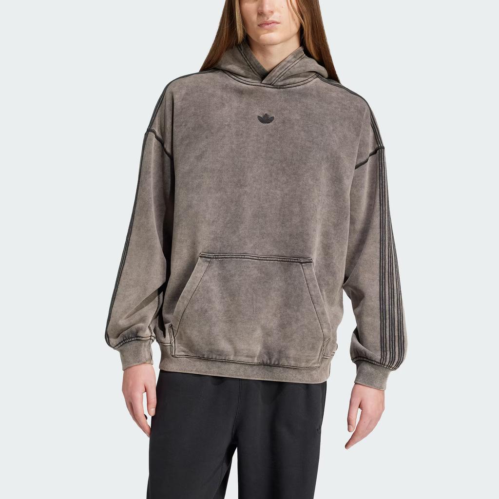 adidas Premium Essentials Retro Washed Hoodie Black Men Streetwear JD0245