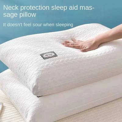 Knitted Cotton Pillow Core, Non Collapsing, Soft, Cervical Protection, Sleep Aid Pillow, Single Person Dormitory Home Pillow