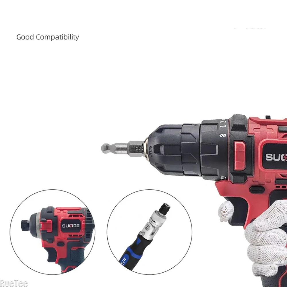 3Pcs Magnetic 1/4 Inch Ball Screwdriver Bits Auto Repair Tools 25mm Length Screwdriver Head 3mm 4mm 5mm 6mm