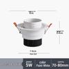LED Zoomable Recessed Ceiling Spotlight with Gooseneck for Living Room