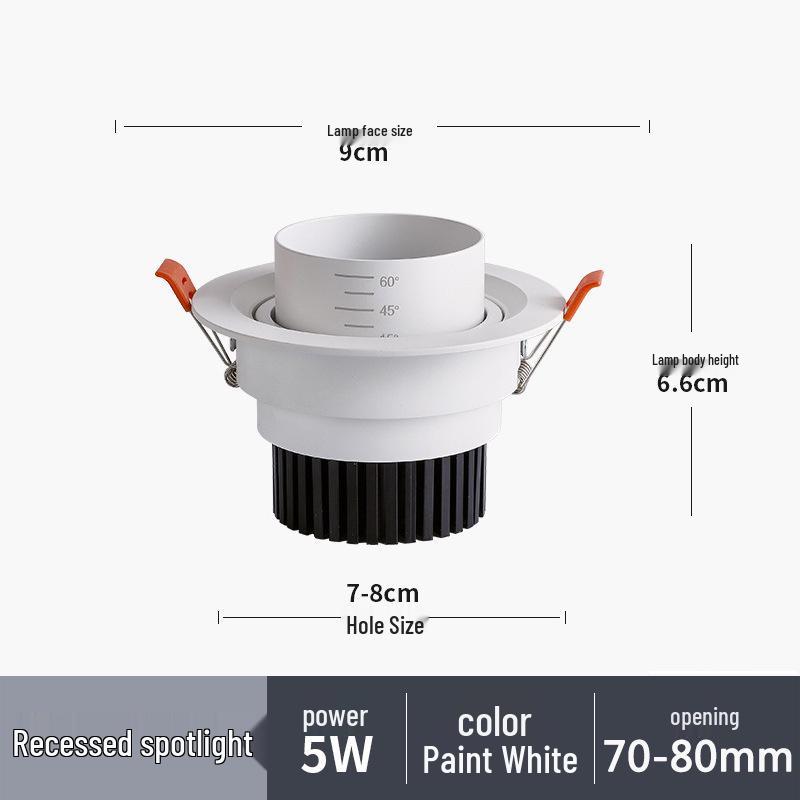 LED Zoomable Recessed Ceiling Spotlight with Gooseneck for Living Room