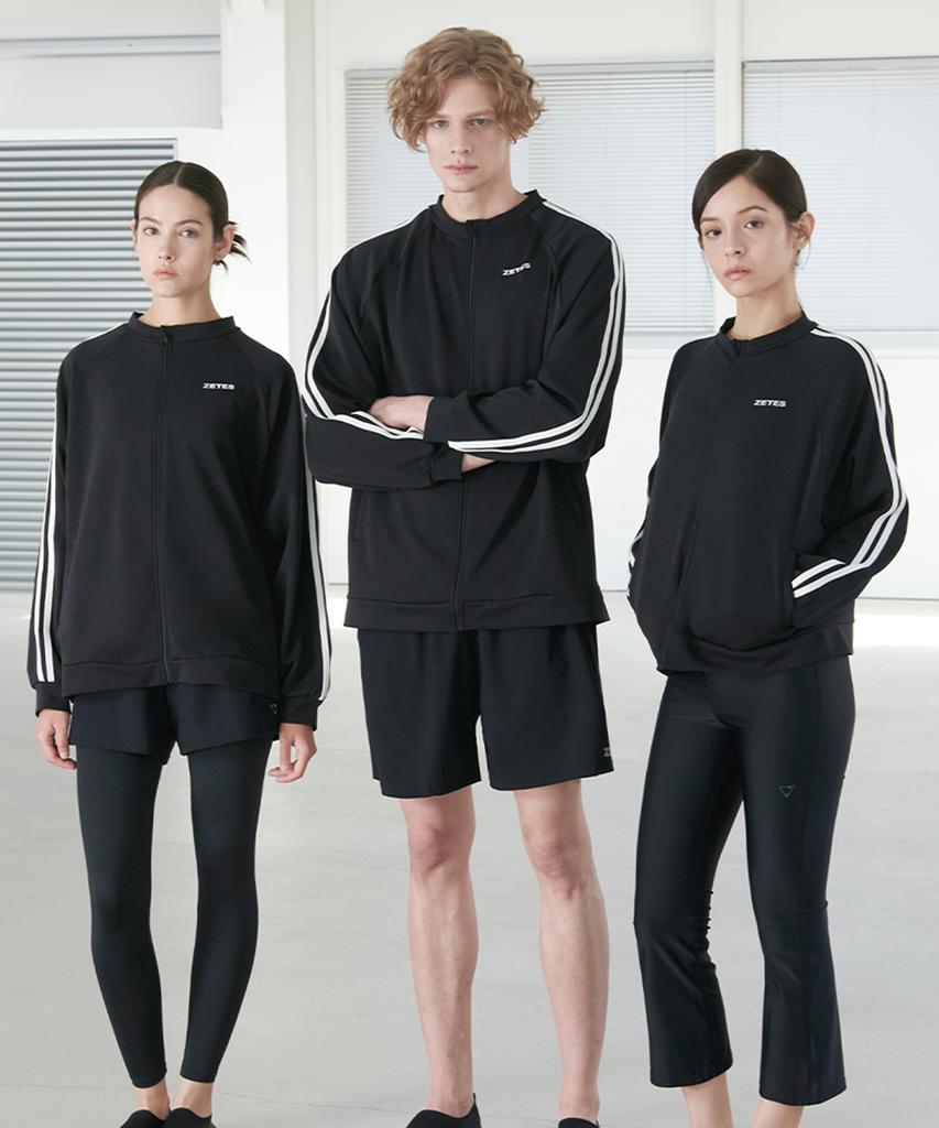 Jeteseu Unisex Daily Track Zip-Up Rash Guard Relaxed Fit L4A6495