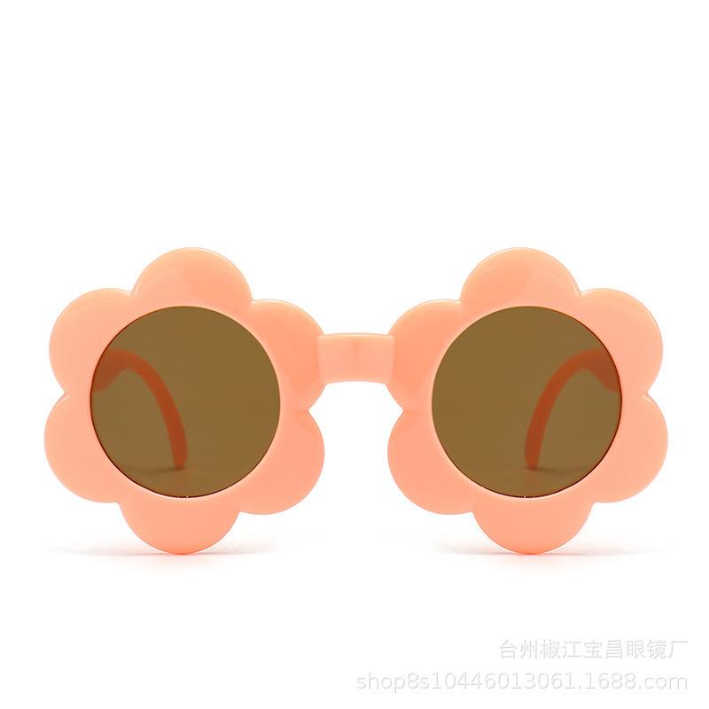 Children'S Sunflower Sunglasses Multi-Color Round Frame Sunglasses Cute Boys And Girls Uv-Proof Glasses