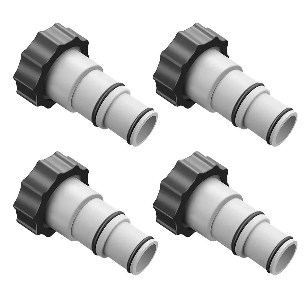 Intex Pool Hose Adapter & Connector 1-4Pcs Threaded for Above Ground Pool Pump Filter System Universal Replacement