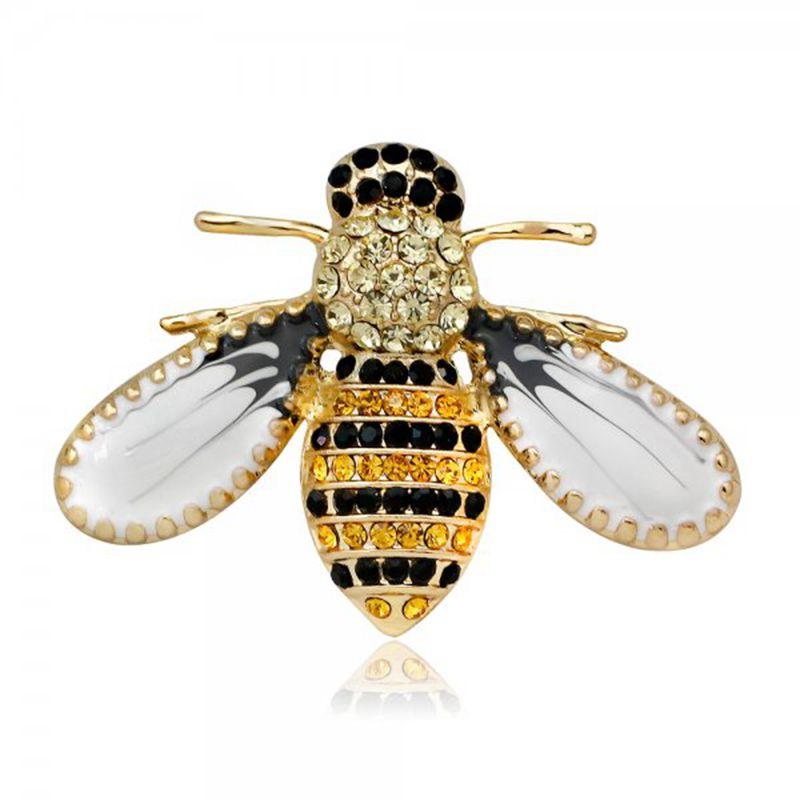 Vintage Fashion Bee Insect Brooch Colorful Enamel Crystal Rhinestone Animal Brooch For Women Men Statement Jewelry