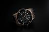 NEW model Hyakuichi wristwatch 100m waterproof chronograph date display pink gold carbon black leather belt [HYAKUICHI 101] No.8L