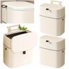 9L Hanging Trash Bin with Lid Wall Mounted Trash Can Punching-free Waste Garbage Bin Food Waste Container for Cabinet Under Sink