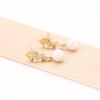 New product temperament: gold-plated diamond-encrusted calla lily flower earrings, simple and versatile, freshwater pearl small earrings, silver needl