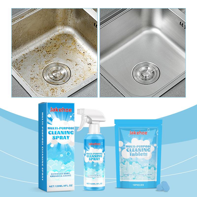 US Stock Multi Purpose Cleaning Spray and Tablets Kit All Purpose Kitchen Degreaser Bathroom Water Stain Wall Cleaner House Cleaning Detergent Fast