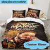 3PCS Custom Name Post Malone Artwork Bedding Set, Including 1pc Duvet Cover And 2pcs Pillowcases, Suitable for Dorms and Bedrooms Gift