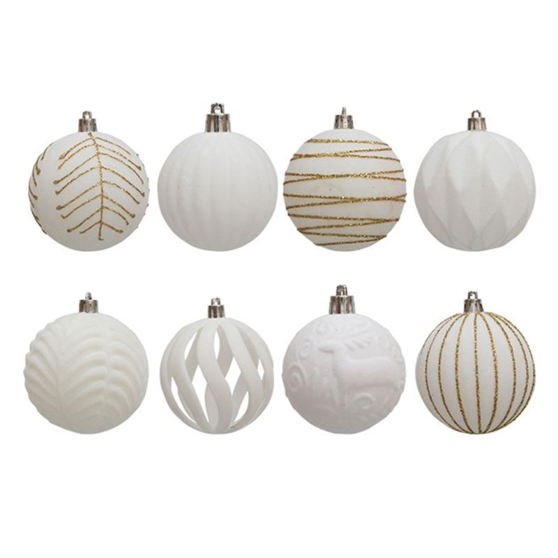 12 pezzi di decorazioni per l'albero di Natale in velluto, palline colorate dipinte, decorazioni festive per la casa e il matrimonio