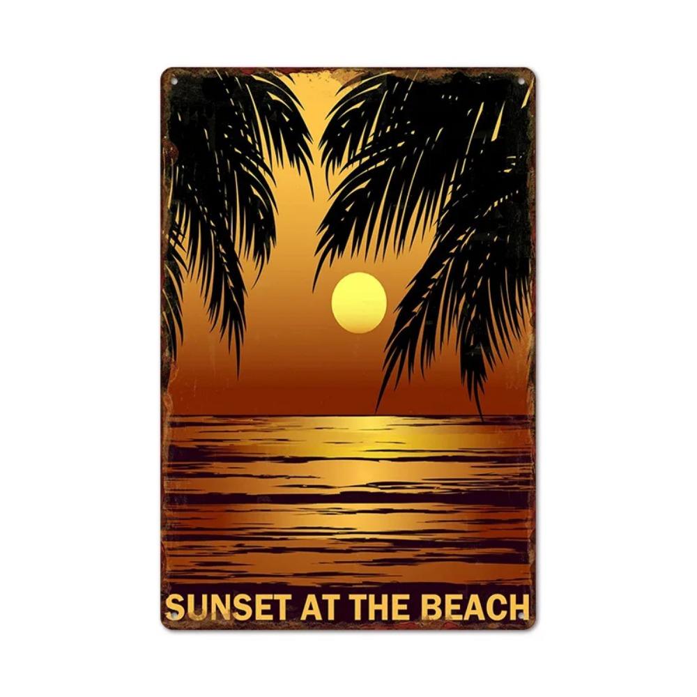 Vintage Tin Art of Summer Surfboards: Ideal for American Bar Backdrops and Home Decor Wall Murals