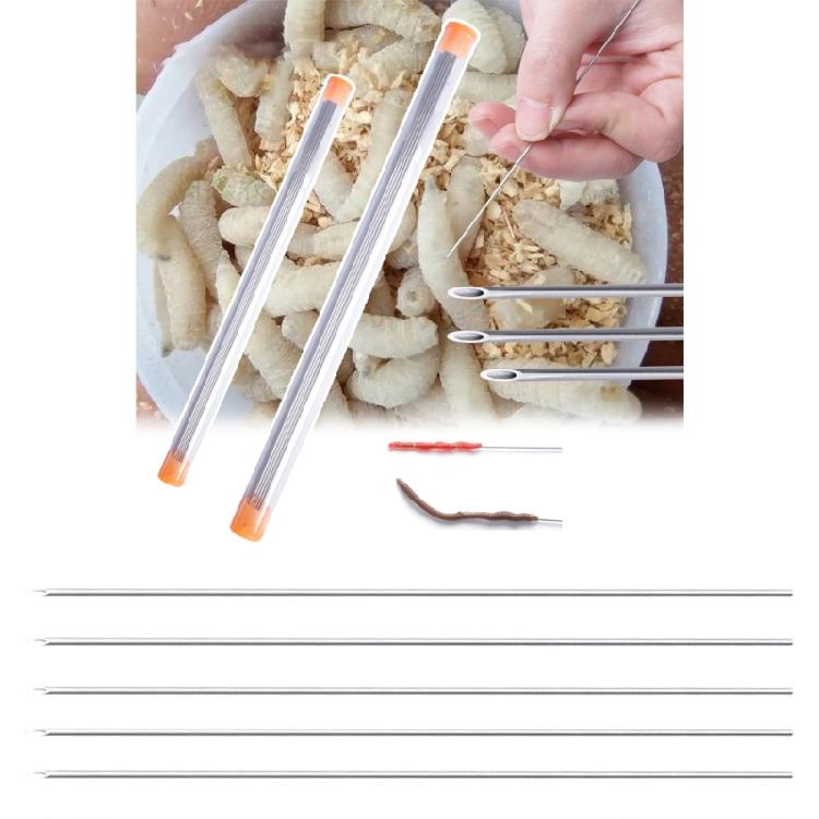 5pcs Fishing Penetrating Baiting Needle Driller Fishing Rigging Needle Stainless Hollow Earthworm Hooking Needle