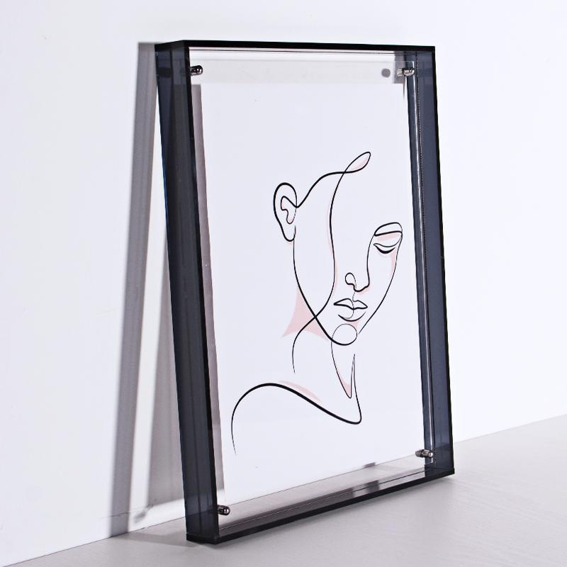 Color Acrylic Photo Frame Picture Frame and Acrylic Decorative Tray - Horizontal and Vertical Formats for Tabletop/Wall Display