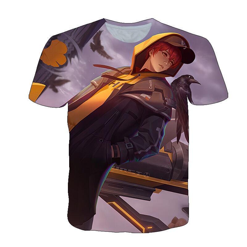 New short sleeved T-shirt with King of Glory print, youthful and fashionable round neck