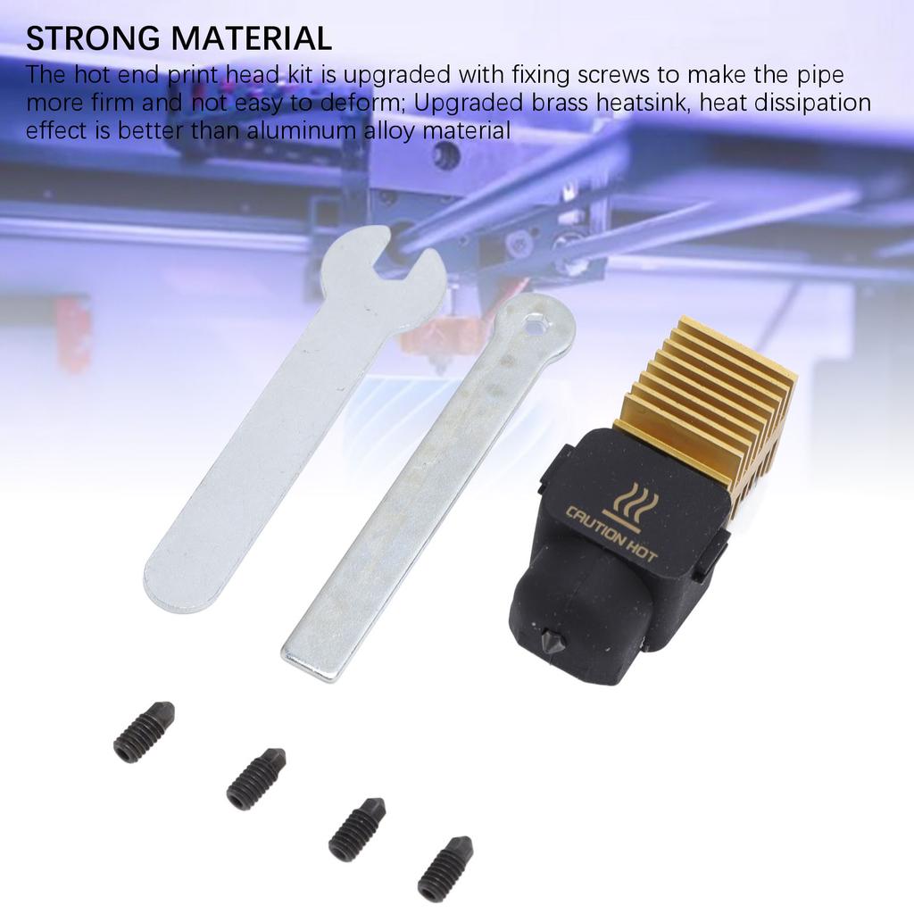 Hotend Print Head Kit Hardened Steel Nozzles Brass Heatsink Silicone Cover Sock Wrench for Bambu Lab A1 A1 Mini 3D Printer