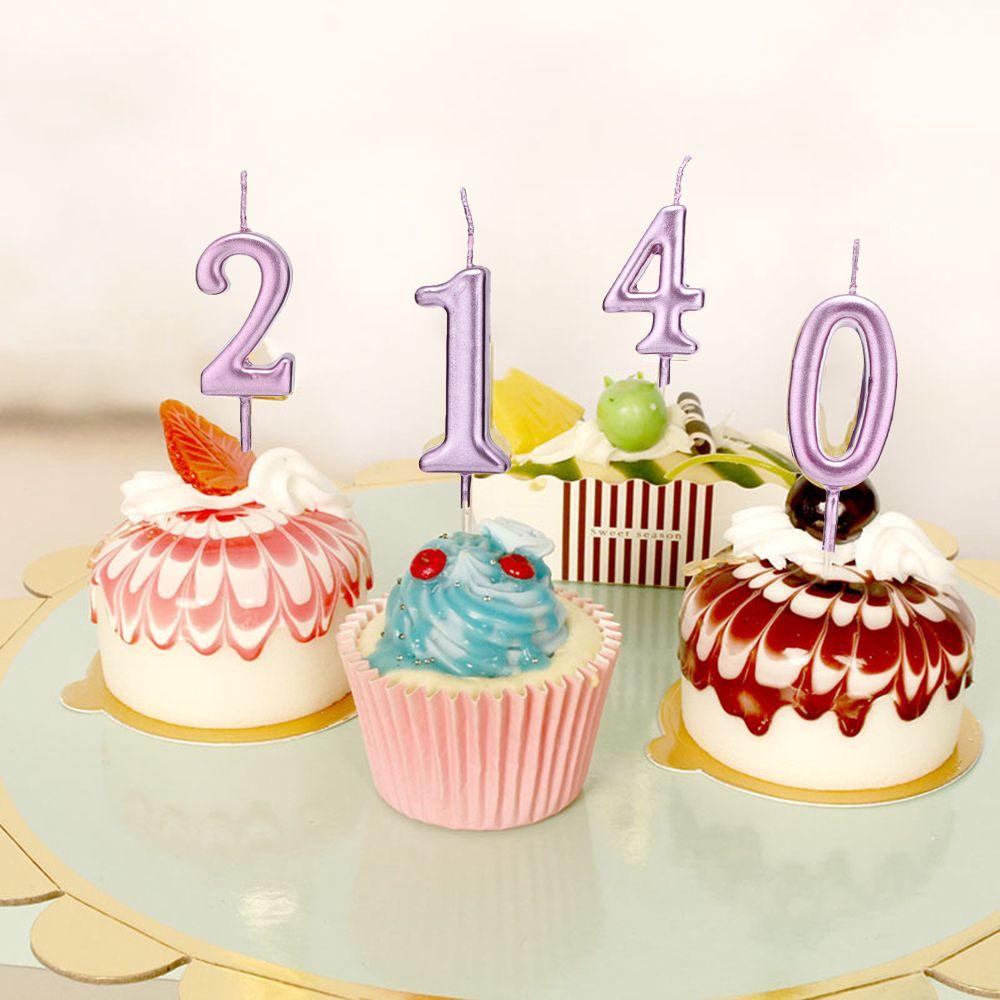 1 PC 0-9 Party Supplies Ornaments Cupcake Decor Cake Topper Number Candles Happy Birthday