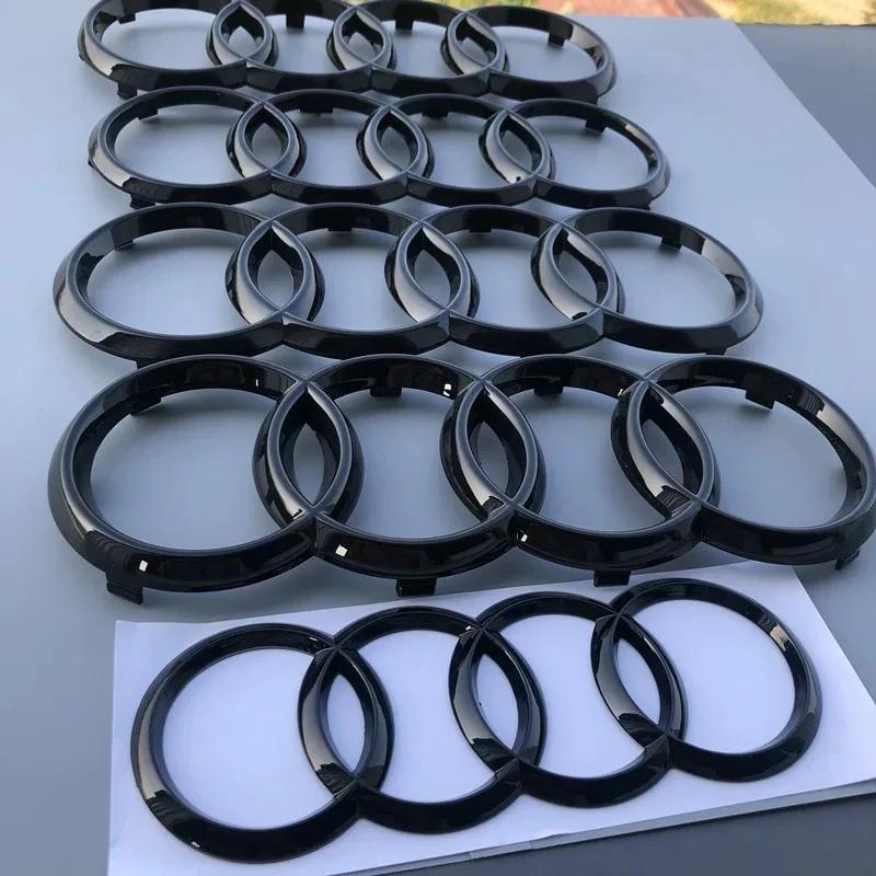 Audi 4Ring ABS Car Hood Front Bonnet Grill Rear Trunk Emblem Black/Silver Logo Badge Sticker For A3 A4 A5 A6 A7 Q2 Q3 Q5 Q8 TT