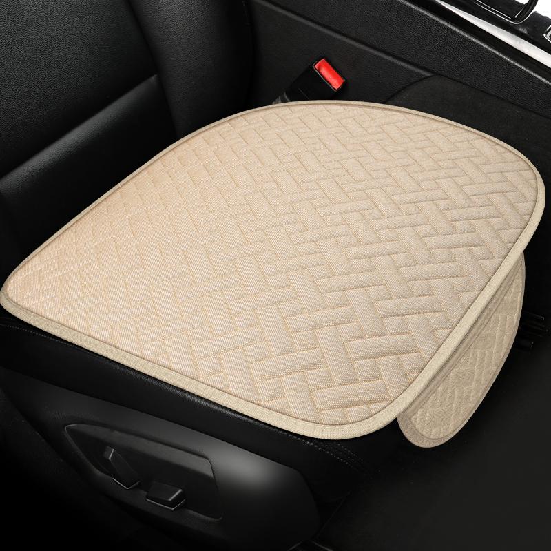 Linen Car Seat Cover Suitable For All Seasons, Small Three Piece Single Seat Anti-Skid Protector, Universal For Most Suvs, Truck