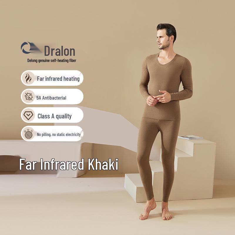 Men's Seamless Velvet Thermal Underwear Set – Self-Heating Top & Bottom for Autumn