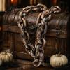 Creative Puppy Photo Gear Simulated Iron Chain for Haunted House Cosplay, Halloween Plastic Prop, Novelty Yorkie Decorative Dog Leash, Lightweight