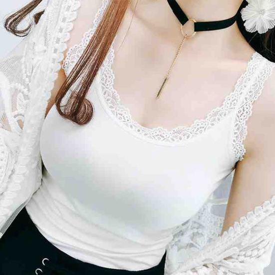 Women Lace Trim Camisole Tank Tops Set | Breathable Stretchy Sleeveless Layering Tops | Black White Grey Basic Undershirt Elegant Camis