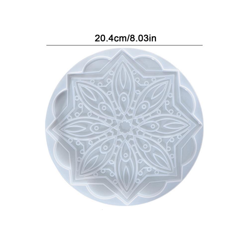 Diy Crystal Epoxy Resin Mold Square Mandala Flower Coaster Silicone Molds Home Decoration Cup Mat Pad Mold DIY Handmade Craft