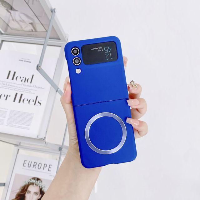Bezprzewodowe Ładowanie Magnetyczne Etui Na Samsunga Galaxy Z Flip 4 Etui Ultra-Cienkie Przyjazne Dla Skóry Twarde Magsafe Etui Na Samsunga Zflip3