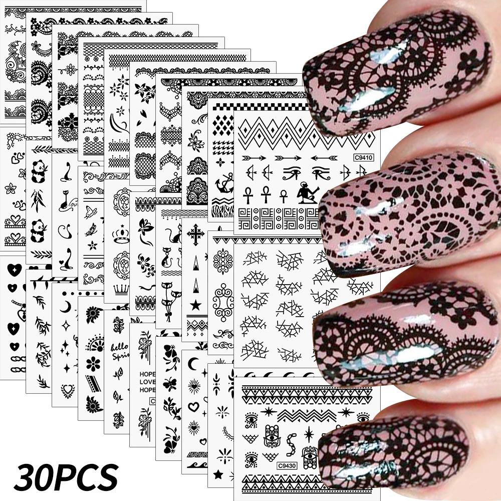 30 Stück Weihnachten Geprägt Glitzer 5D Nagelaufkleber 6*5cm Elch Schneeflocke Bär Schneemann Xmas Aufkleber Winter Maniküre Glitzer Aufkleber
