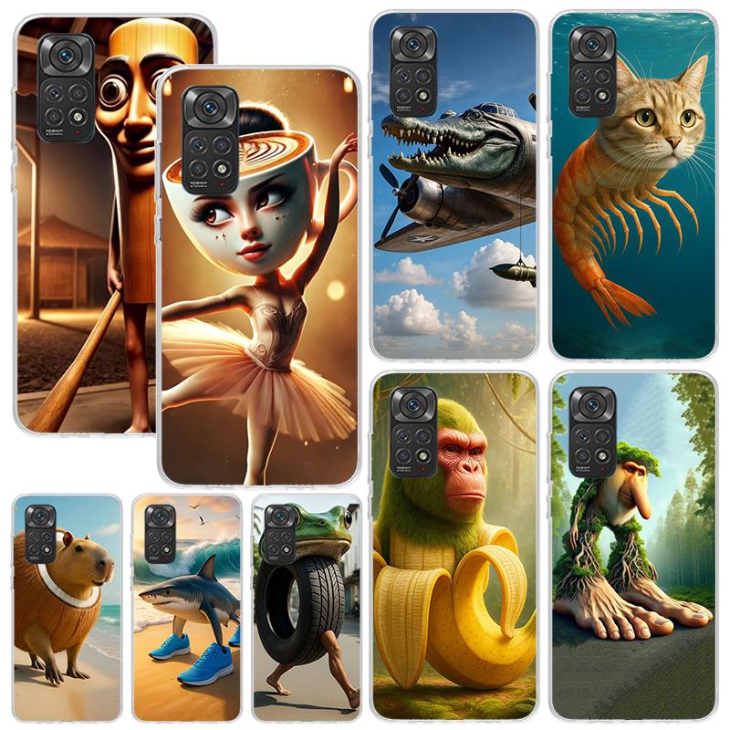 Italian Brainrot Animals Phone Case For Xiaomi Redmi Note 15 13 14S 14 Pro Plus 12S 11S 10S 12 11E 10 11T Art Fundas Back Cover