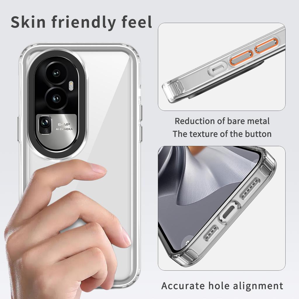 For Oppo Reno10 5G (Global)/Reno10 Pro 5G (Global) Cell Phone Cases Slim-Fit PC+TPU Clear Shell