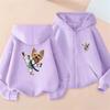 Yorkshire Terrier Martial Arts Print Zipper cardigan boy tops Children Coat Hoodies garment Girls Hoodie black autumn clothing
