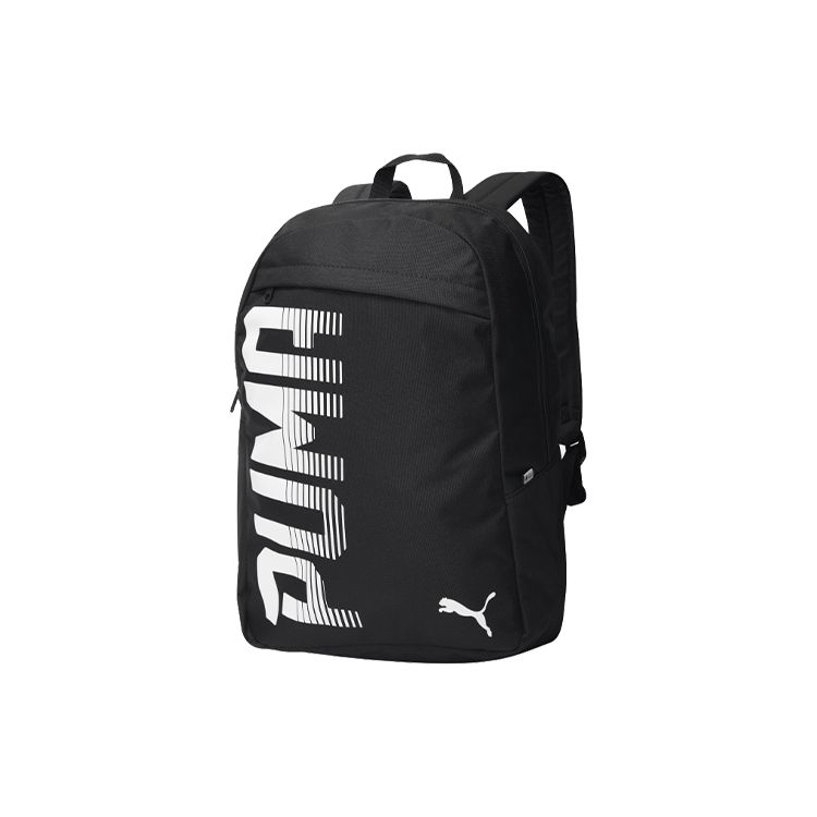 Puma Printed Logo Large Capacity Sports Fabric Backpack Unisex Backpack Black 074714-01 Black
