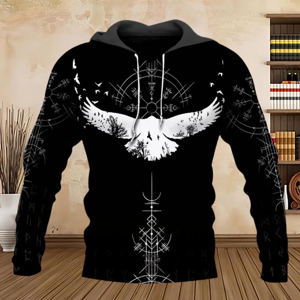 2025 New Hoodie 3D Print Harajuku Print Pullover Men's Hooded Sweatshirt Kangaroo Pocket Vintage Male Clothing Fall Long Sleeve