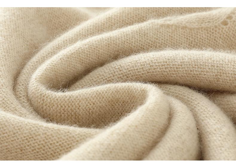 Lekasha Women's Cashmere High-Neck Pullover Sweater - Solid Color, Loose Fit for Autumn and Winter