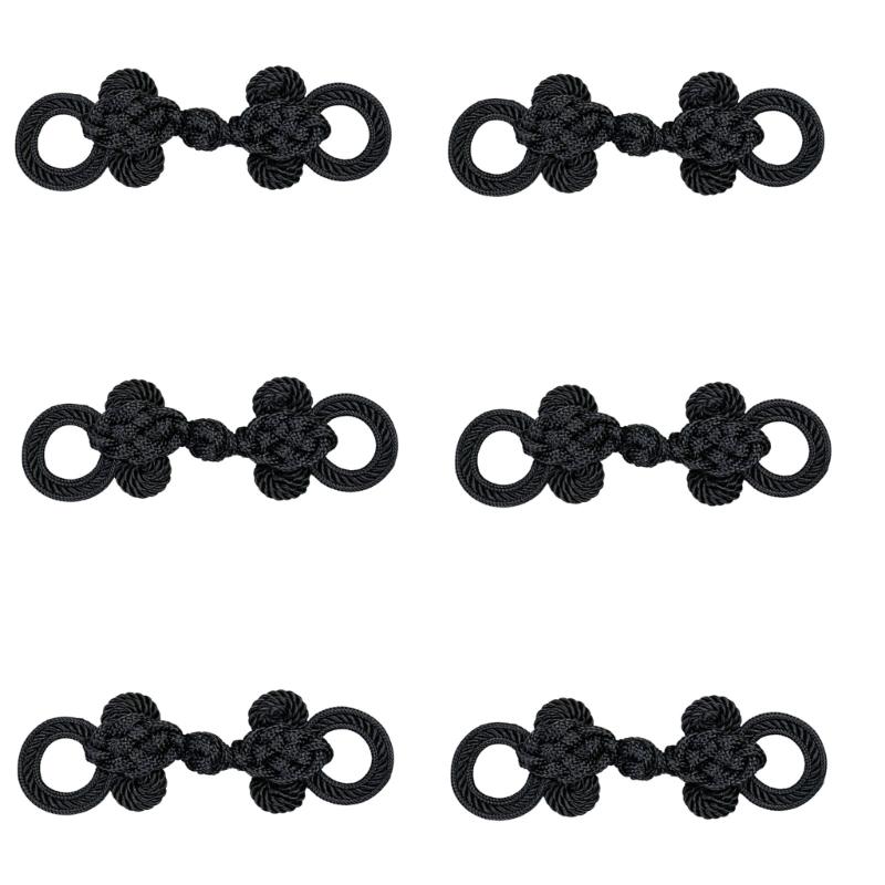 6pcs Traditional Apparel Closures, Chinese Sewing Set for Dress Panels Costume Use and Outerwear DIY Repair