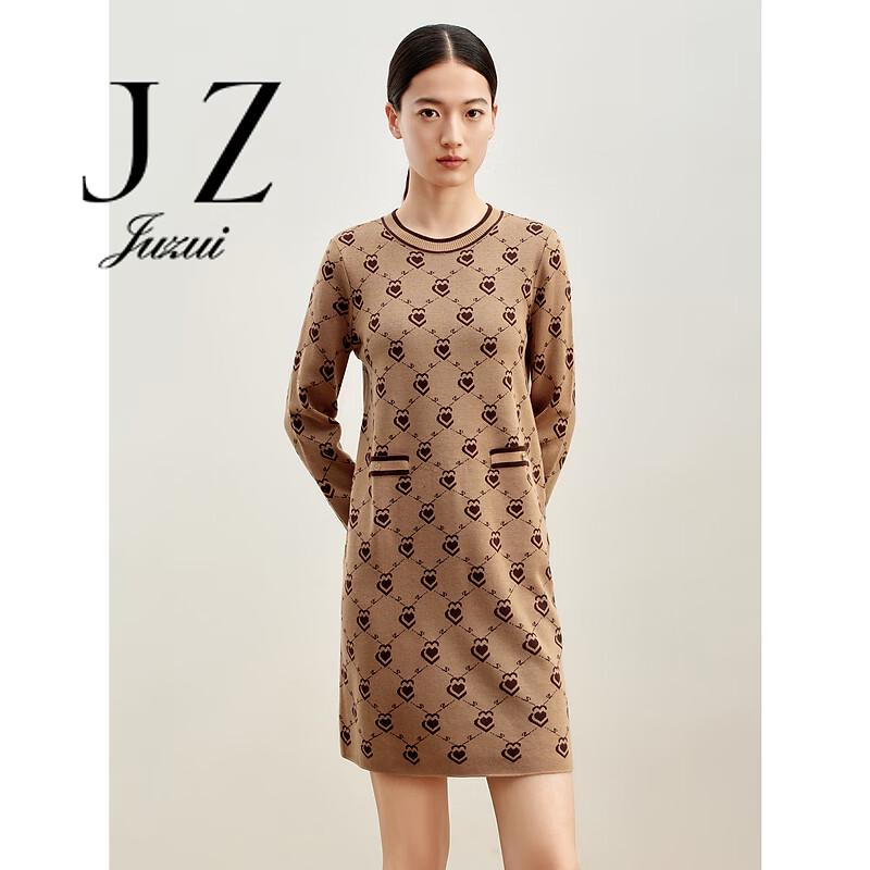 

JUZUI Women s Winter Heart Knit Sweater Dress M