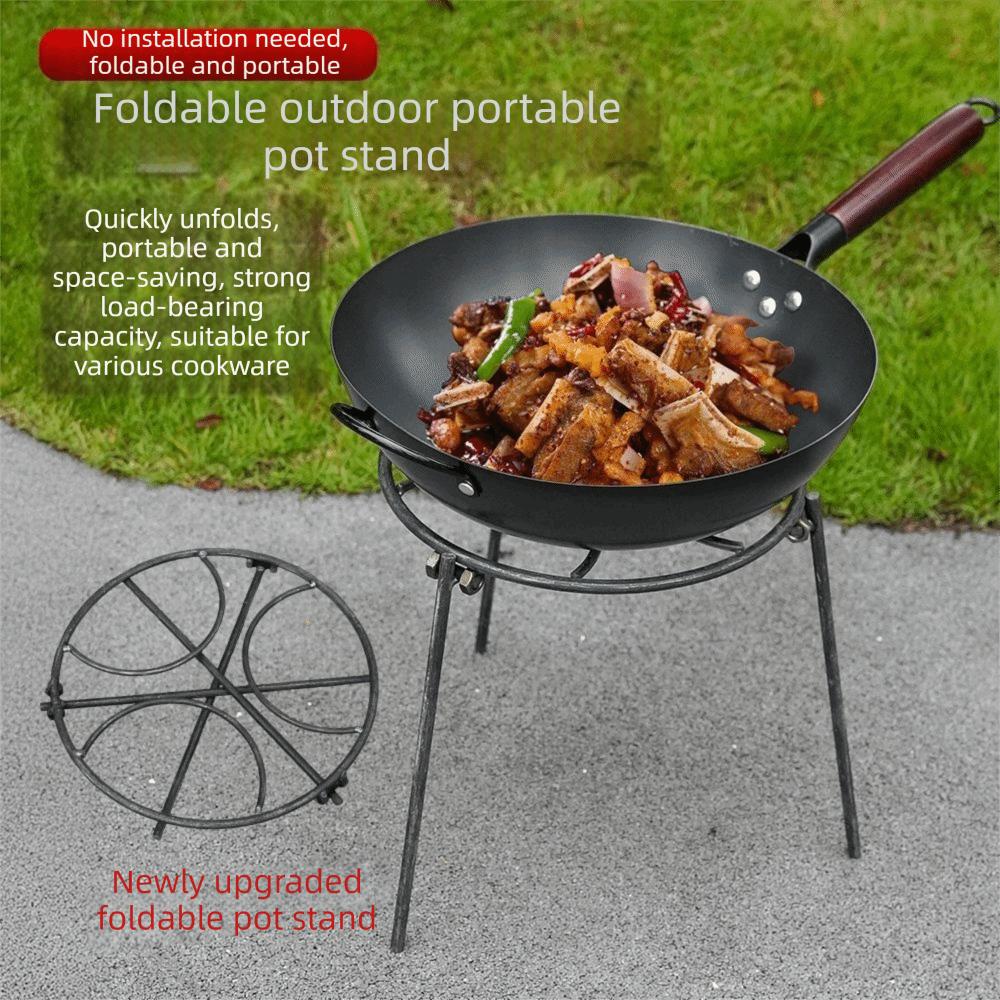 Verstärkter Stahl Camping Lagerfeuer Dreibein Faltbar Camping Grill Topfhalter Camping Küche