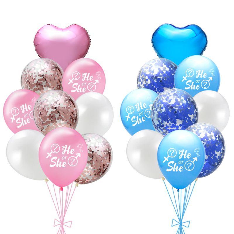Charming Baby Gender Reveal Party Decoration Latex Sequin Balloons Set For Memorable Celebrations