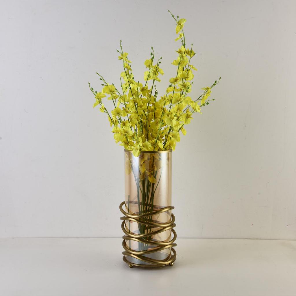 Modern Minimalist Metal & Glass Flower Vases - Home Decor & Restaurant Ornaments