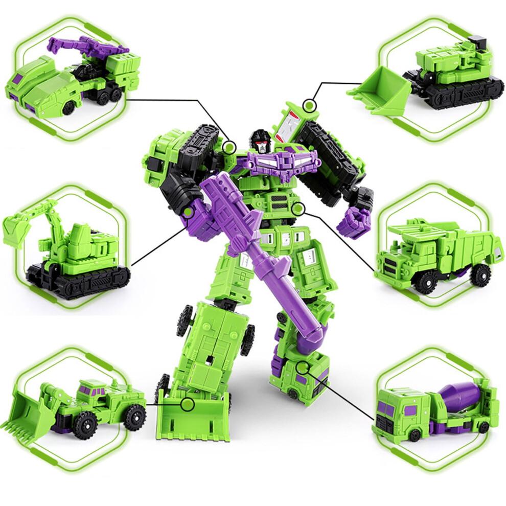 Weerihhol Deformation Oversize Toys  Devastator Robot Engineering Combiner,Action Figure Car Truck Model (6 In 1 Model)