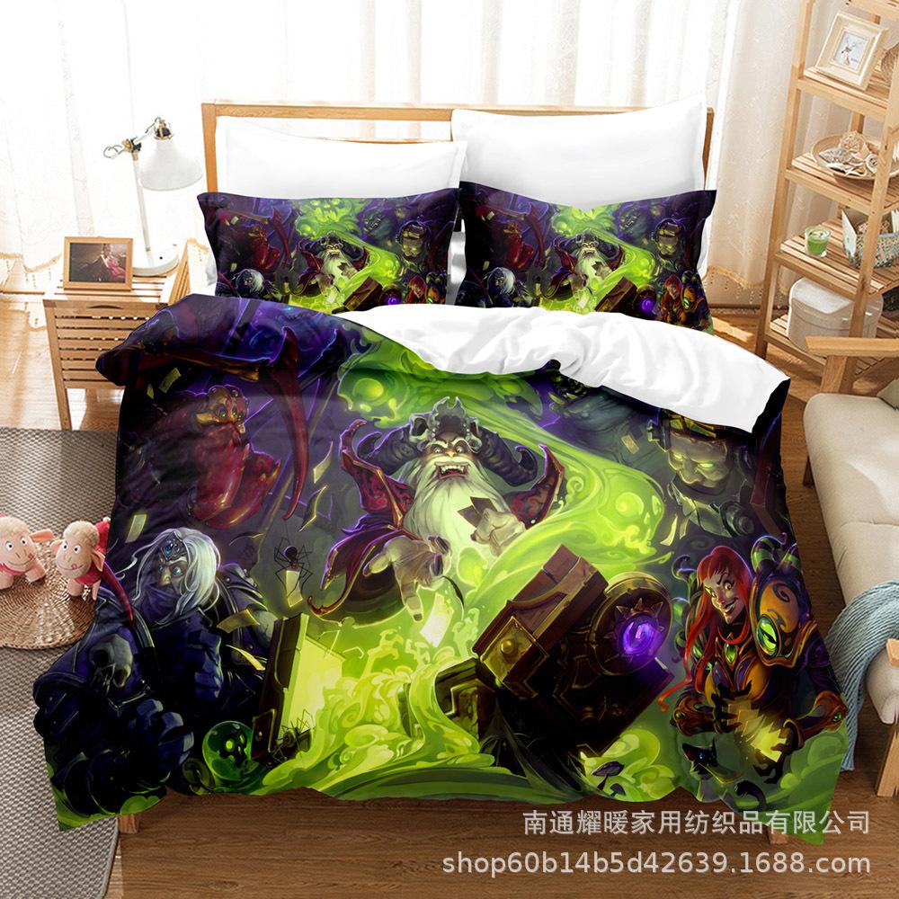 3D Digital Printing Bedding Four-Piece Set Three-Piece Set Warcraft Bed Sheet Quilt Pillow