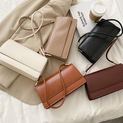 Krokodilmuster Pu-Leder Handtasche Damen Umhängetasche Mode Damen Achseltasche Retro Lässig Damen Tragetasche Kleine Clutch Klapptasche