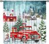 Kids Christmas Nutcracker Curtain Soldier Model Merry Xmas Window Treatments For Bedroom Living Room Snowflakes Winter Reddrapes